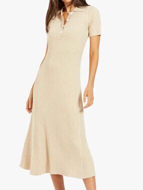 Samsoe Samsoe | Lucy Ribbed Stretch-Knit Polo Midi Dress